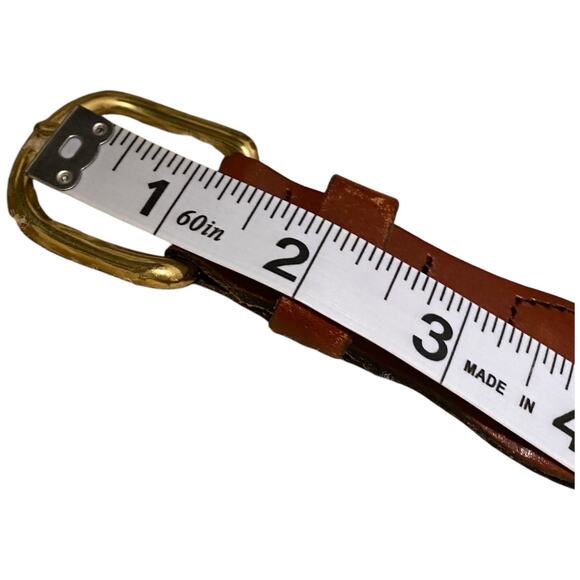 Leather Man Ltd Belt Size 40 Navy blue with flag pattern LML Solid Brass Buckle - Picture 3 of 16